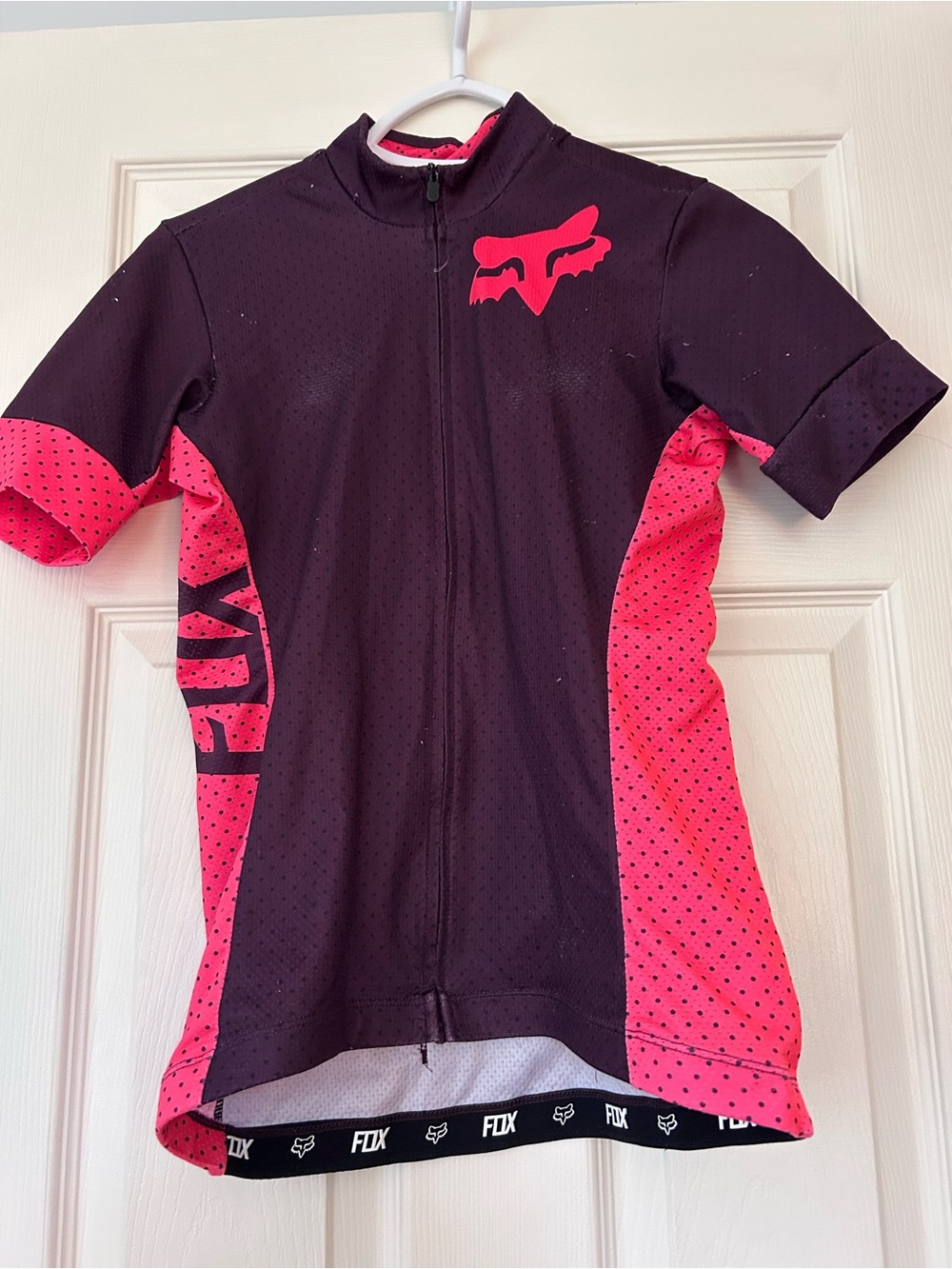 Fox Women's Black and Hot Pink Cycling Jersey